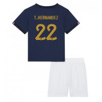 Dres Francuska Theo Hernandez #22 Domaci za djecu SP 2022 Kratak Rukav (+ kratke hlače)